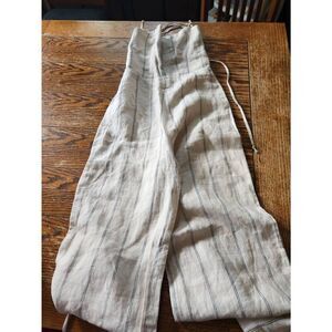 Reformation Cream and Black Striped Jumpsuit